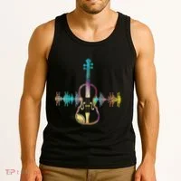Music Notes Classical Musician Violin Player Gift Violin Tank Top thumb 3