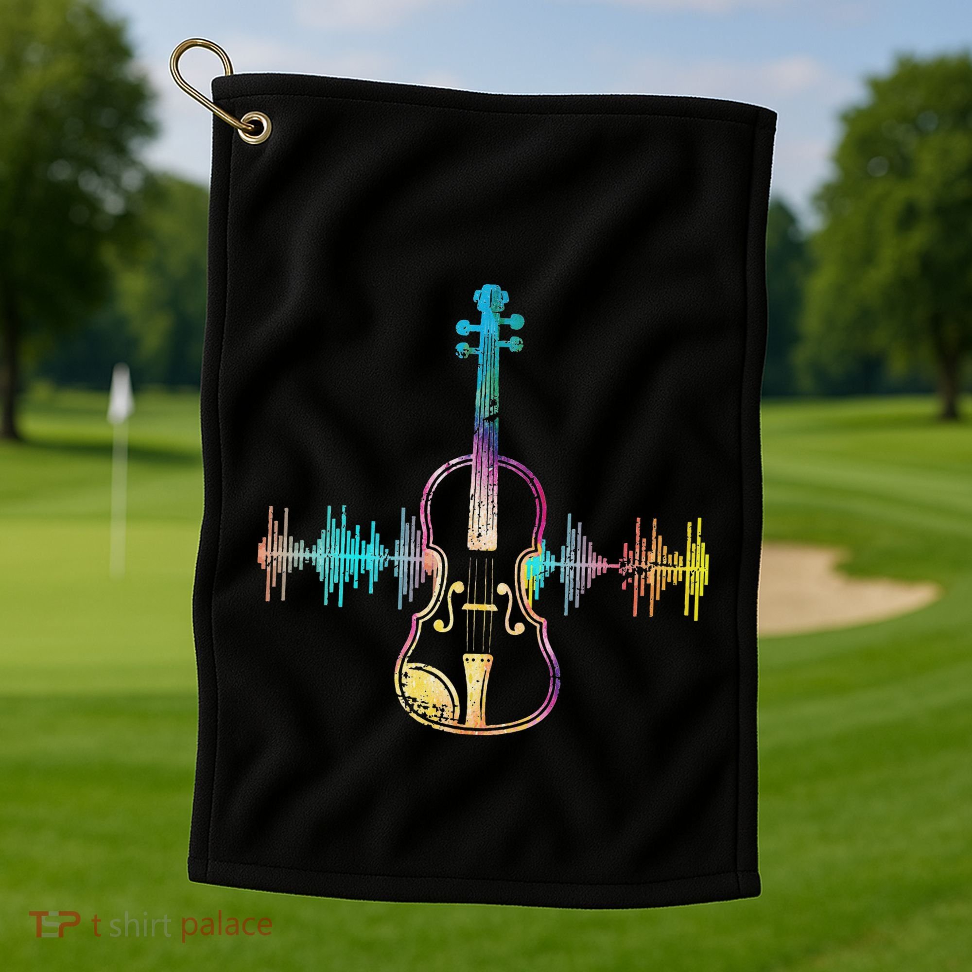 Music Notes Classical Musician Violin Player Gift Violin Golf Towel