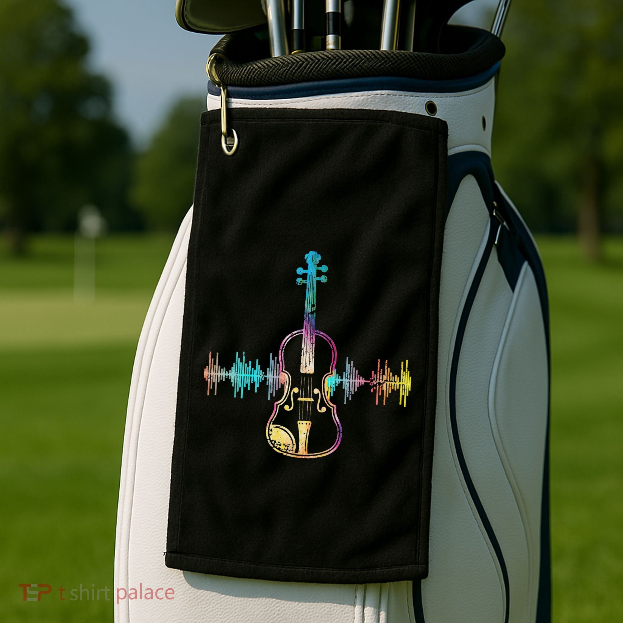 Music Notes Classical Musician Violin Player Gift Violin Golf Towel