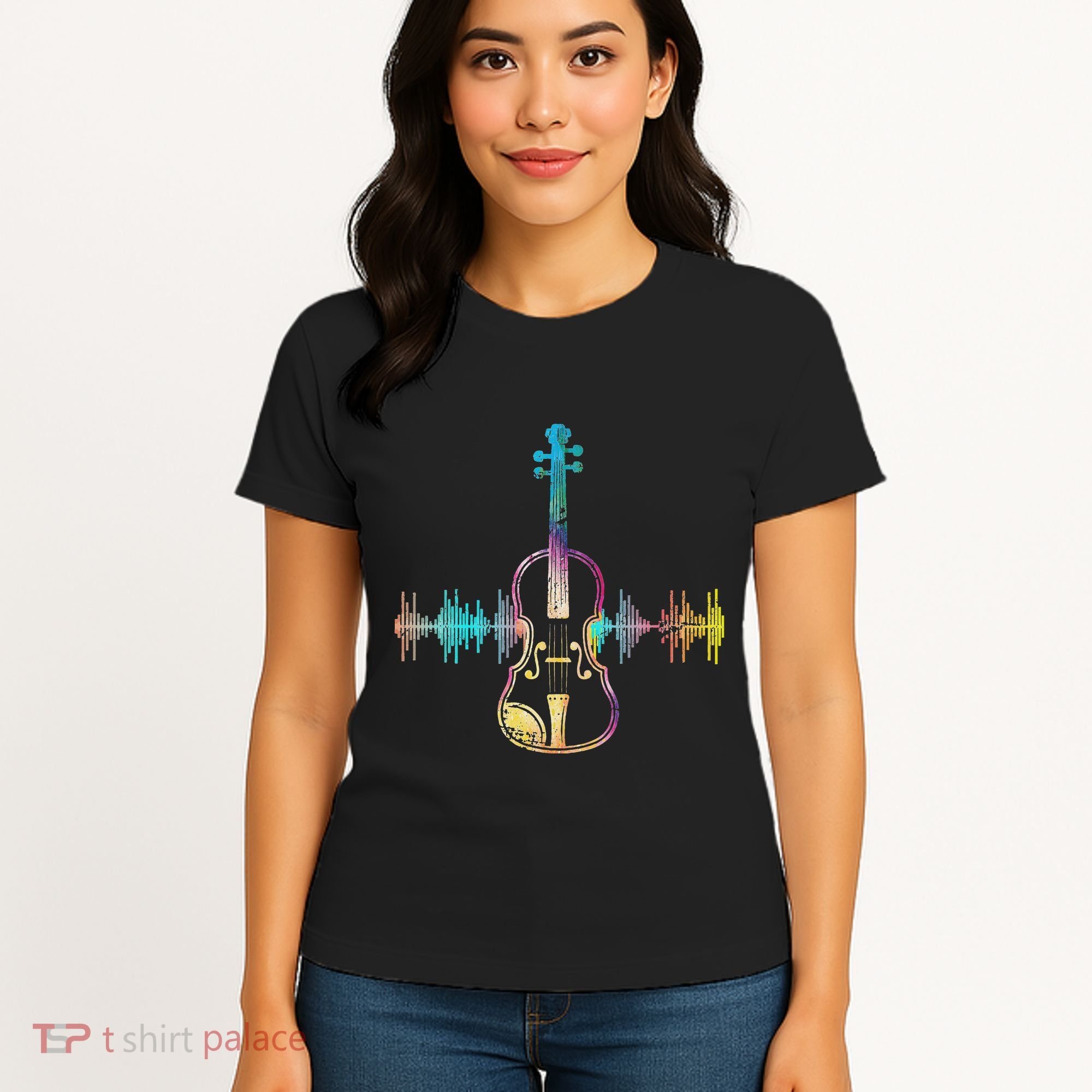 Music Notes Classical Musician Violin Player Gift Violin Women's T-Shirt