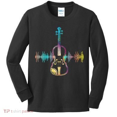 Music Notes Classical Musician Violin Player Gift Violin Kids Long Sleeve Shirt