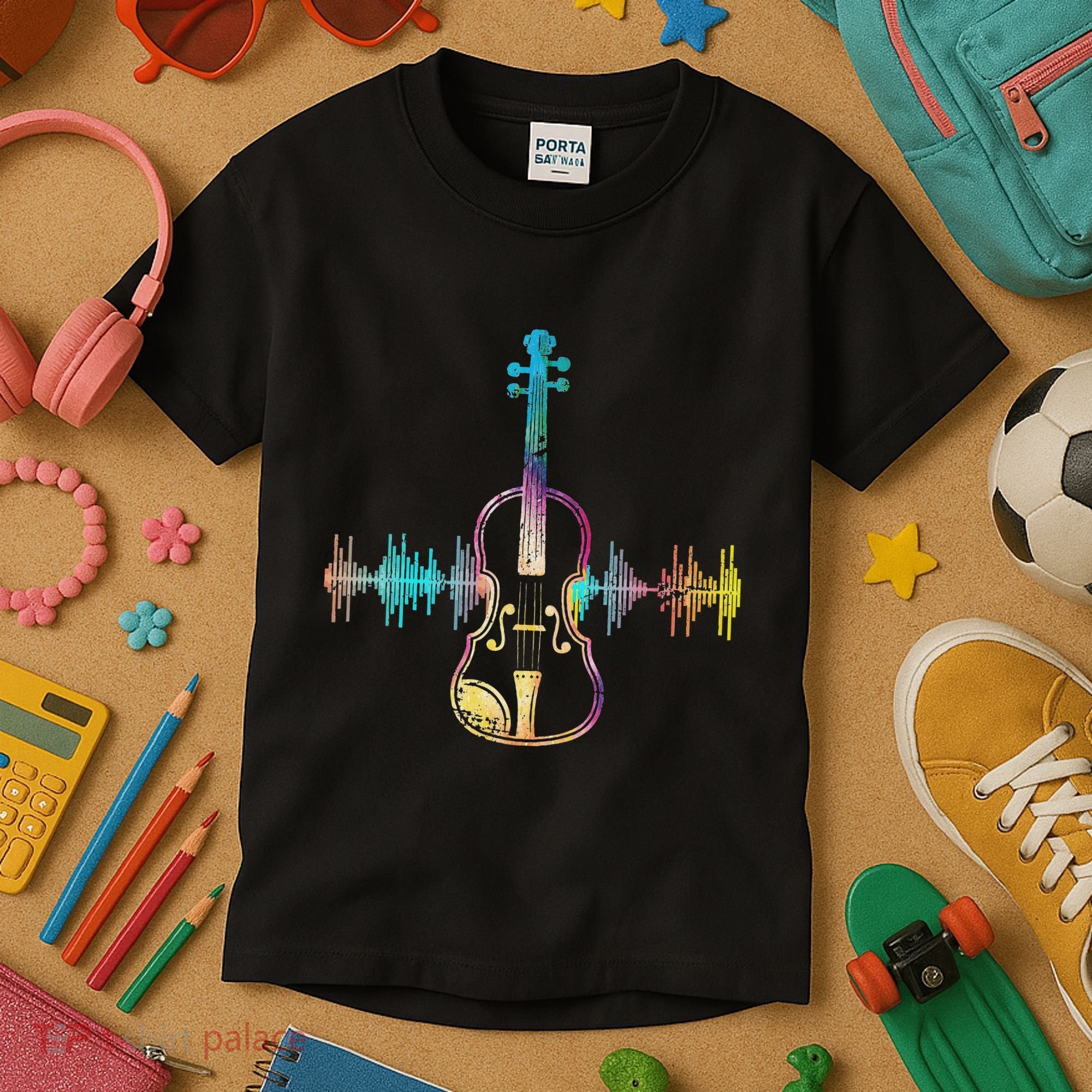 Music Notes Classical Musician Violin Player Gift Violin Kids T-Shirt