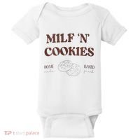 Milf ‘N’ Cookies Home Made Baked Fresh Funny MotherS Day Baby Bodysuit thumb 0