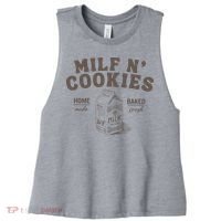Milf N Cookies Stay At Home Women's Racerback Cropped Tank thumb 0
