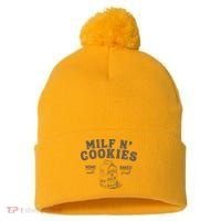 Milf N Cookies Stay At Home Pom Pom 12in Knit Beanie thumb 0