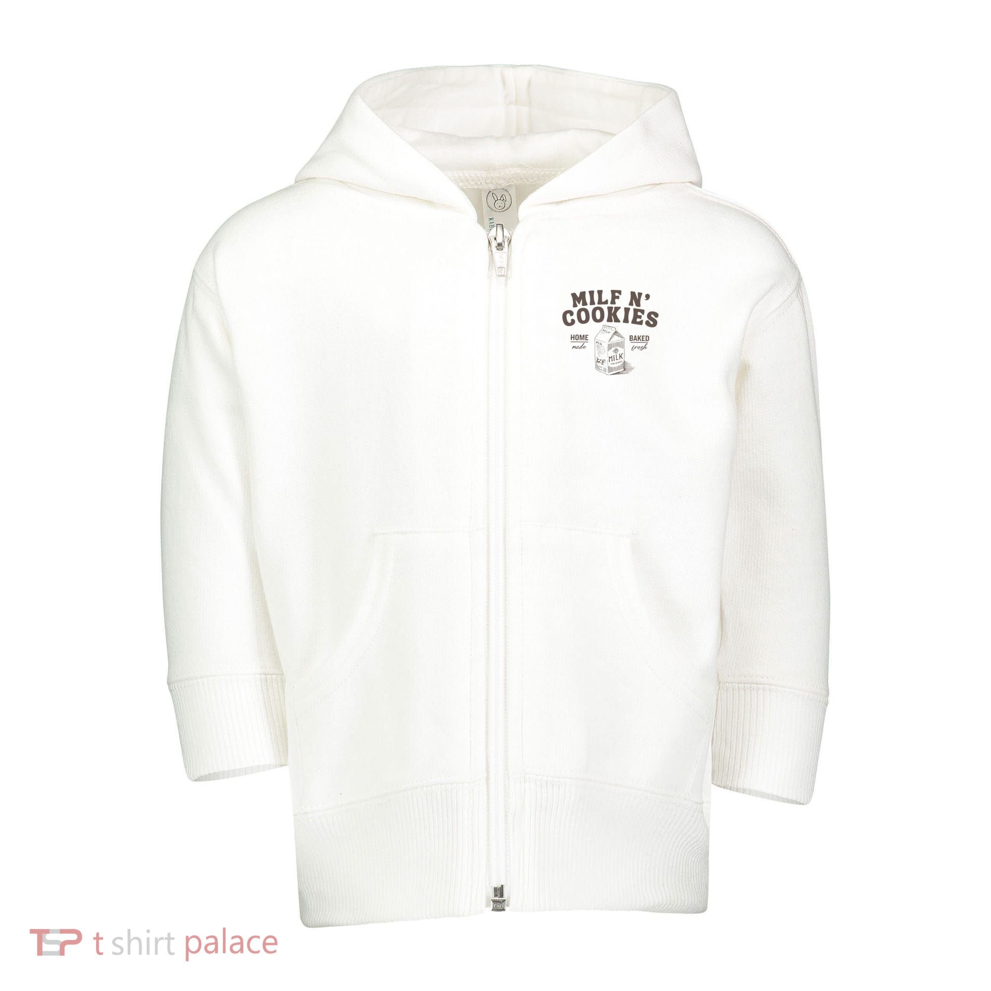 Milf N Cookies Stay At Home Toddler Zip Fleece Hoodie