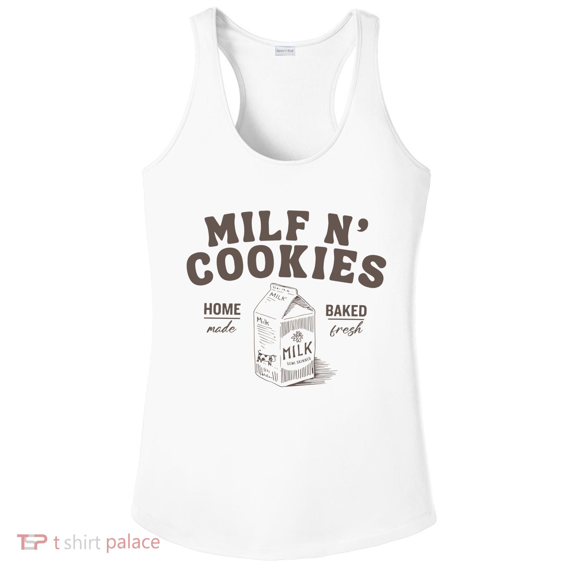 Milf N Cookies Stay At Home Ladies PosiCharge Competitor Racerback Tank