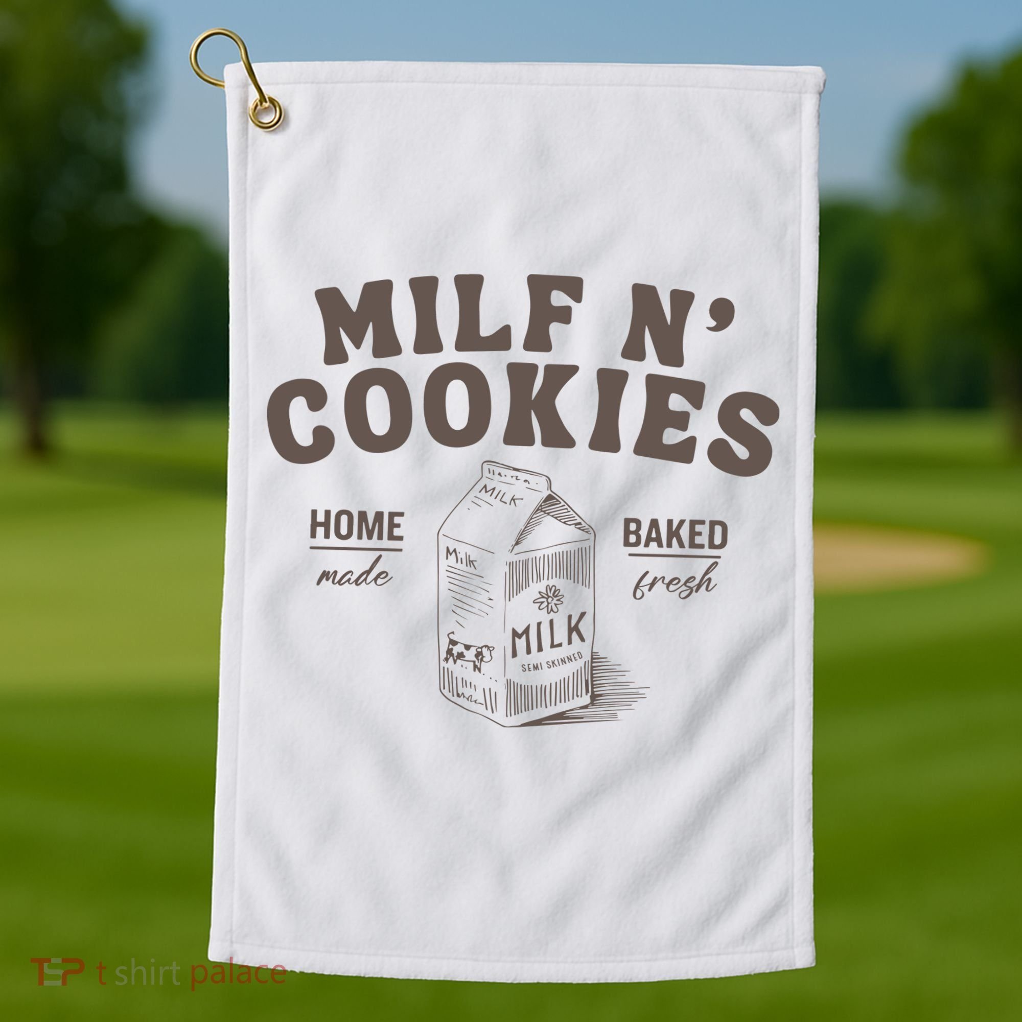 Milf N Cookies Stay At Home Golf Towel