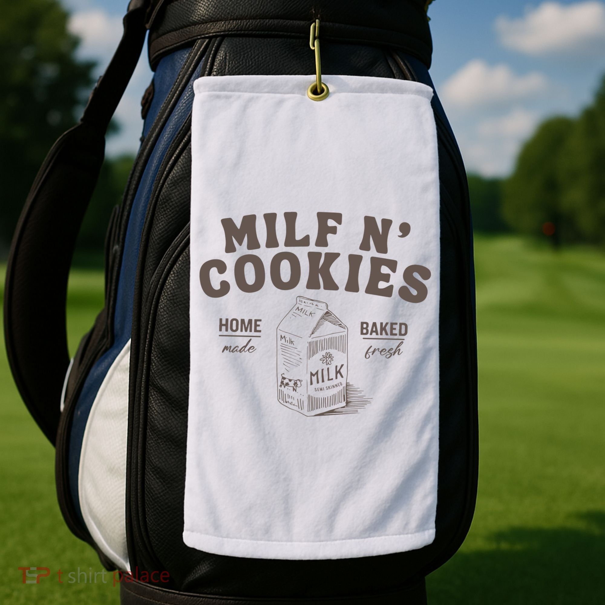 Milf N Cookies Stay At Home Golf Towel