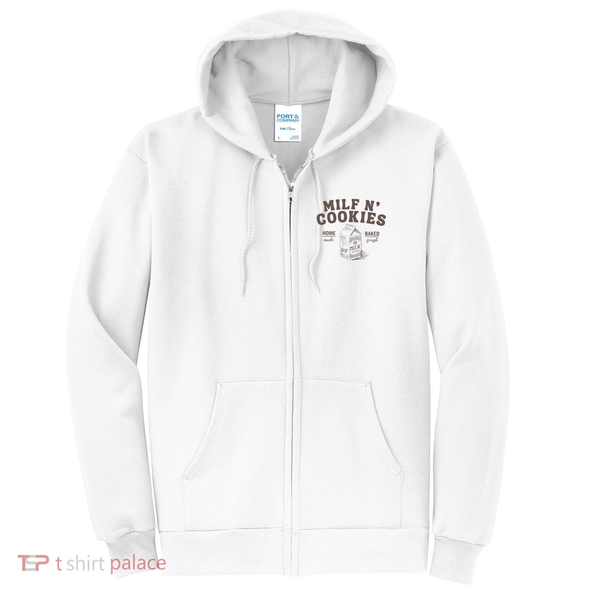 Milf N Cookies Stay At Home Full Zip Hoodie