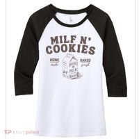 Milf N Cookies Stay At Home Women's Tri-Blend 3/4-Sleeve Raglan Shirt thumb 0