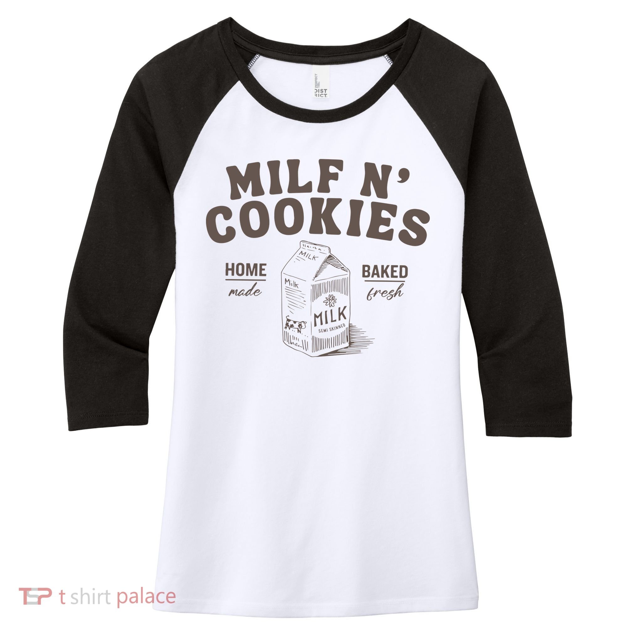 Milf N Cookies Stay At Home Women's Tri-Blend 3/4-Sleeve Raglan Shirt