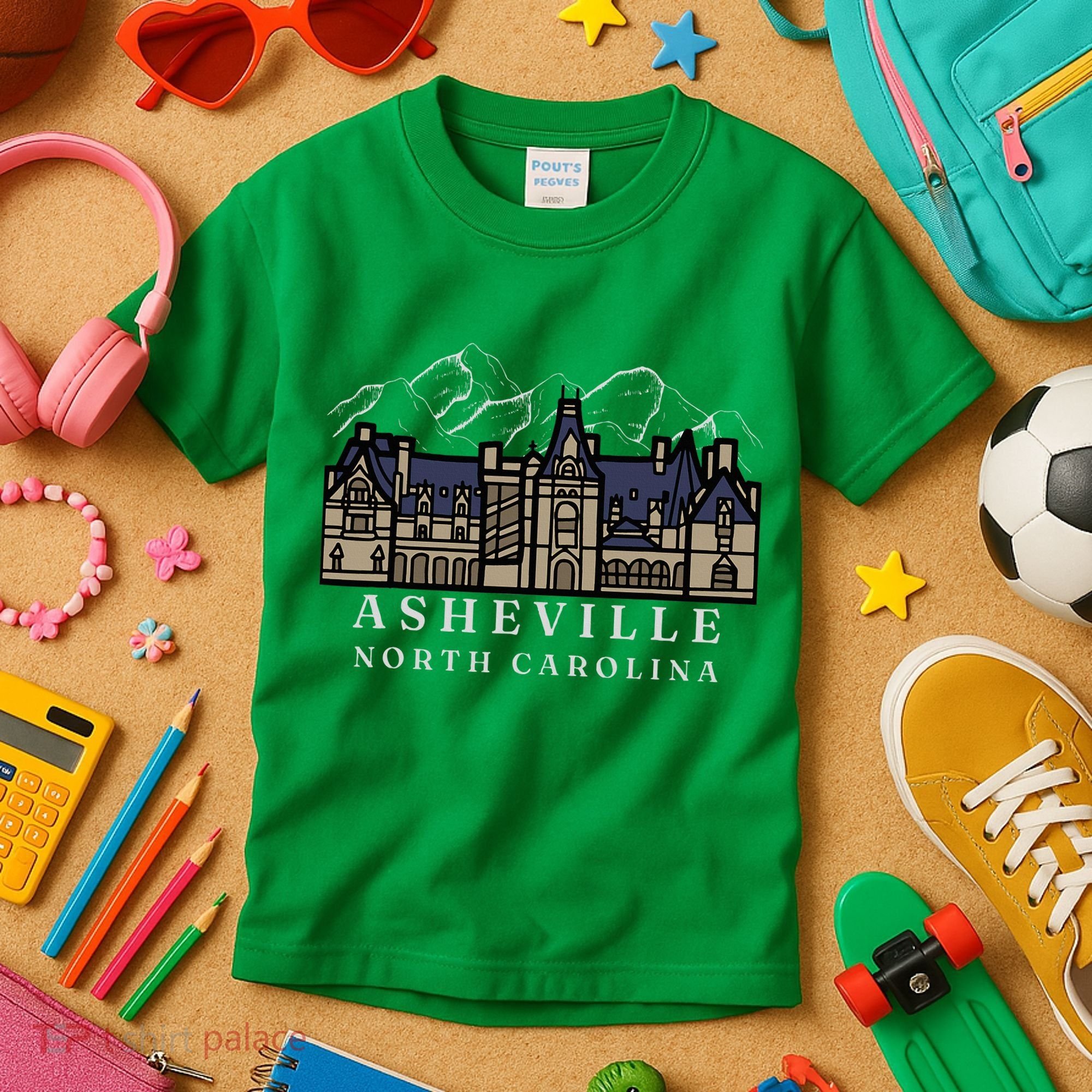 Mountains North Carolina Asheville Biltmore. Kids T-Shirt