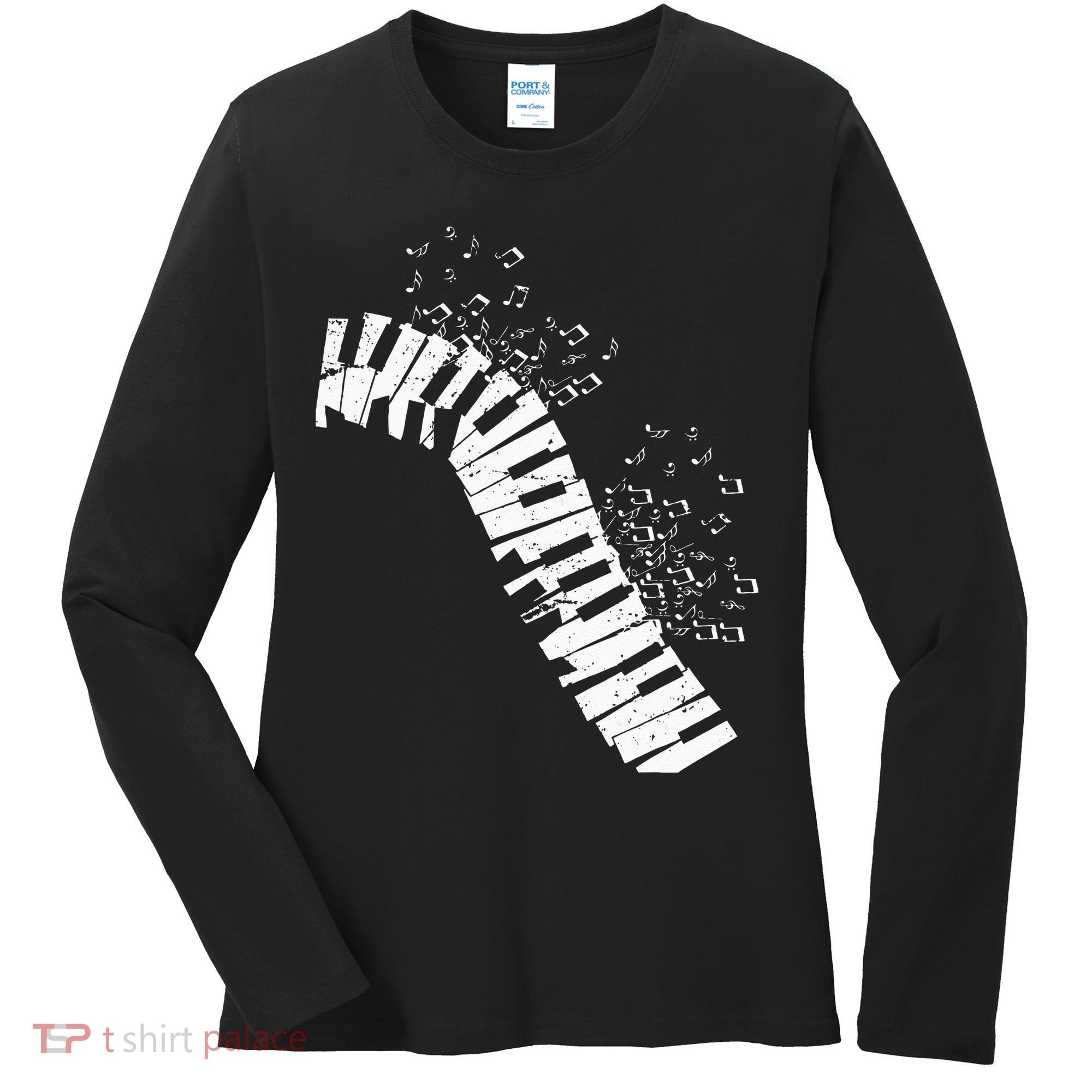 Music Notes Classical Music Instrument Piano Women's Long Sleeve Shirt
