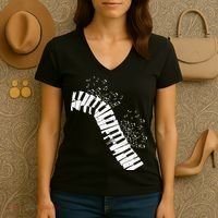 Music Notes Classical Music Instrument Piano Women's V-Neck T-Shirt thumb 3