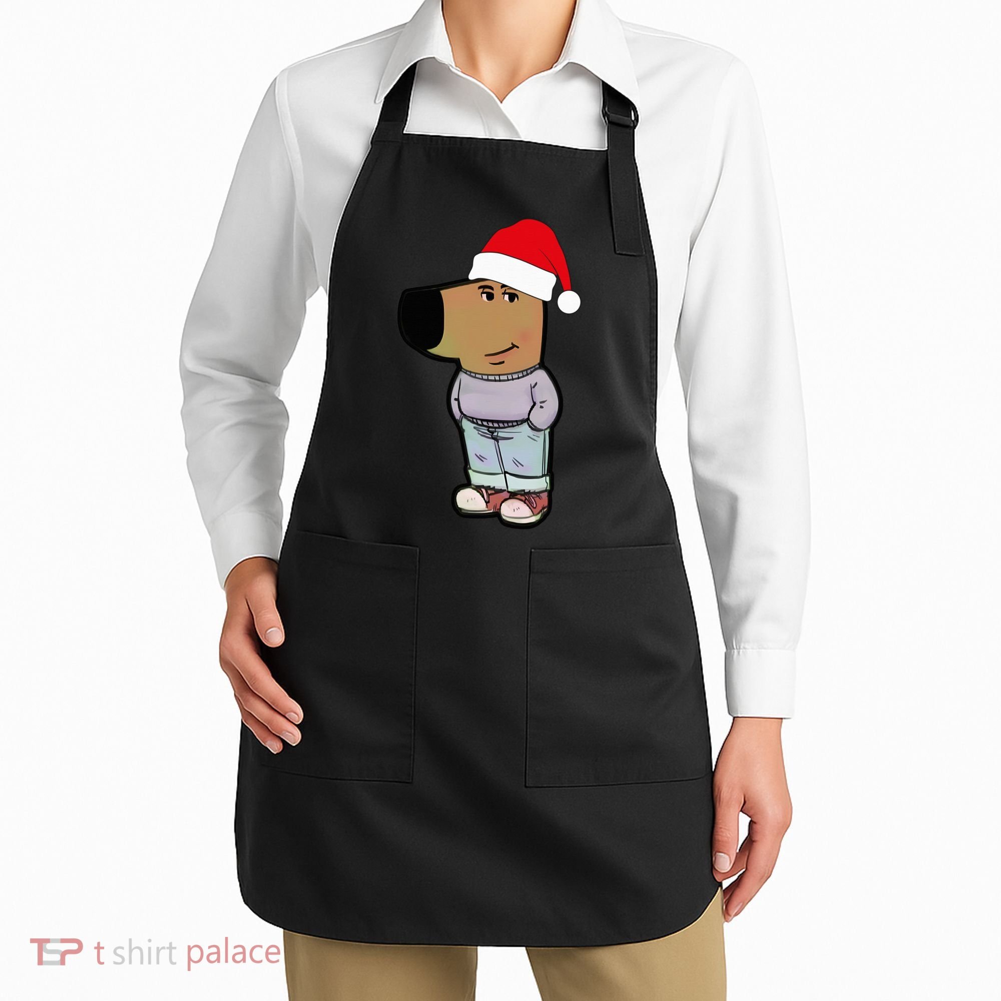 My New Character Is A Chill Guy Meme Wearing Santa Hat Chill Guy Meme Apron