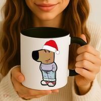 My New Character Is A Chill Guy Meme Wearing Santa Hat Chill Guy Meme Coffee Mug thumb 3