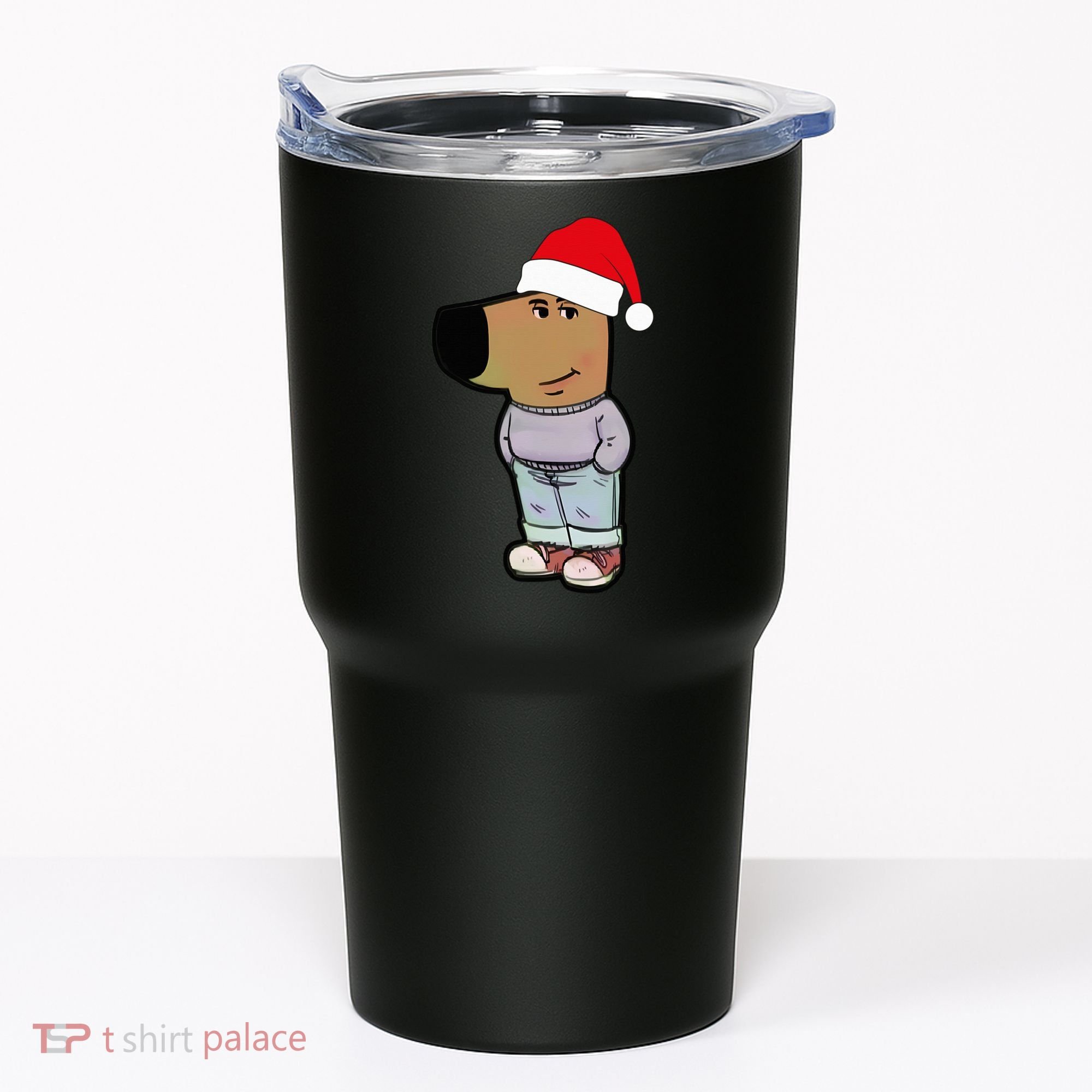 My New Character Is A Chill Guy Meme Wearing Santa Hat Chill Guy Meme Tumbler