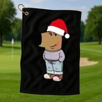My New Character Is A Chill Guy Meme Wearing Santa Hat Chill Guy Meme Golf Towel thumb 1
