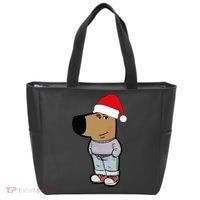 My New Character Is A Chill Guy Meme Wearing Santa Hat Chill Guy Meme Tote Bag thumb 0