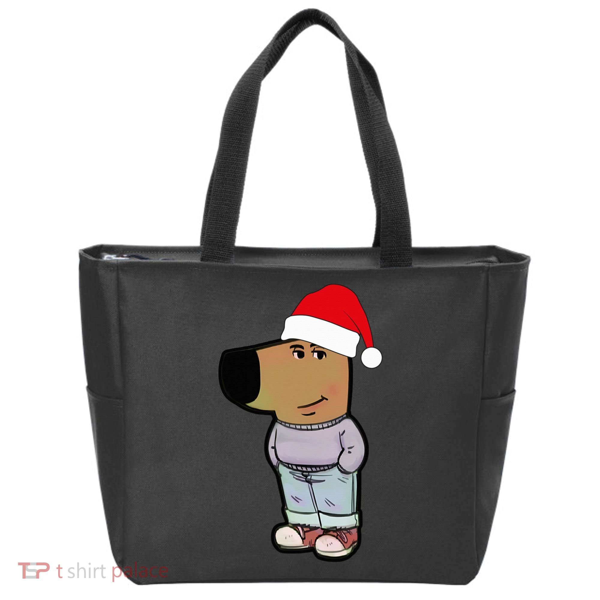 My New Character Is A Chill Guy Meme Wearing Santa Hat Chill Guy Meme Tote Bag
