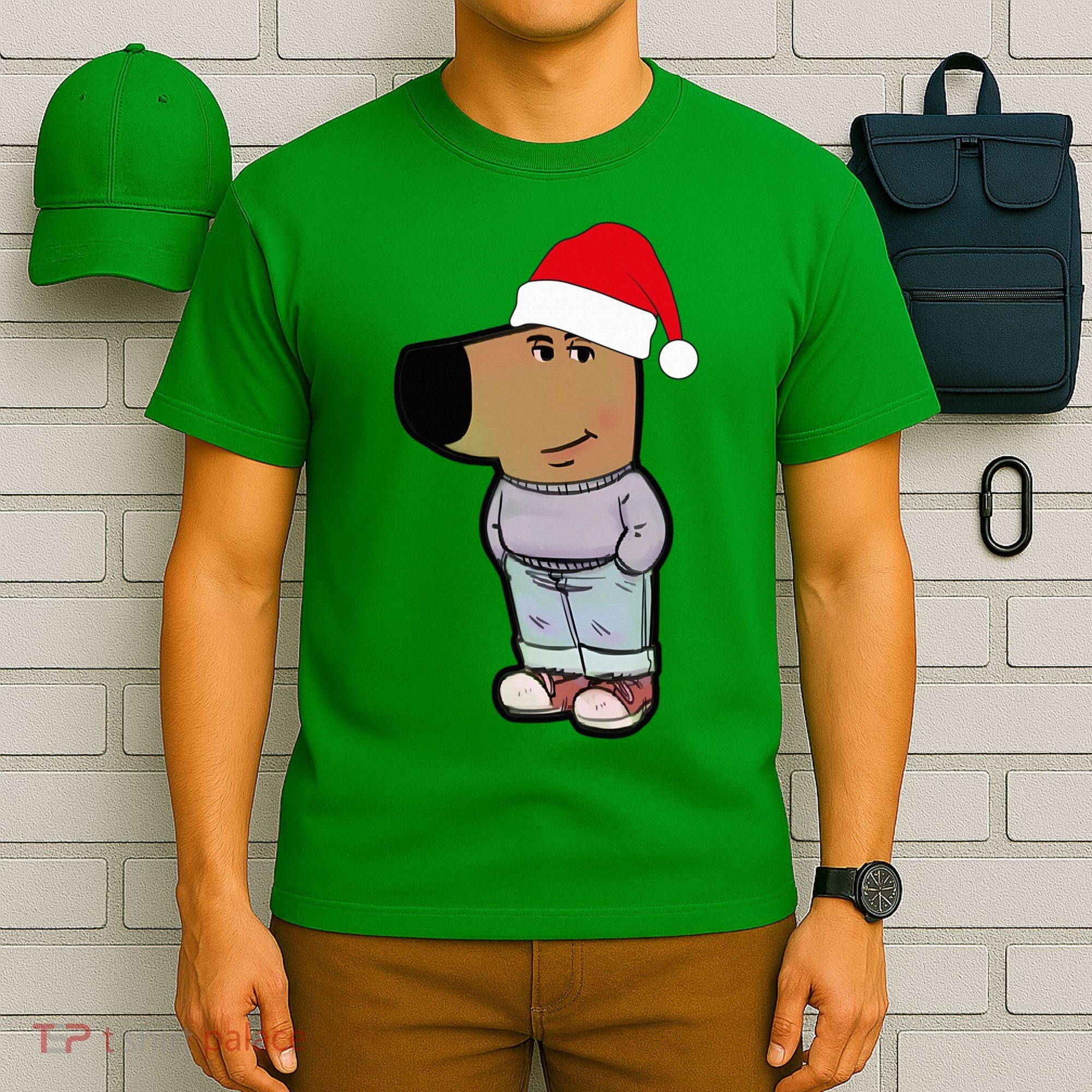 My New Character Is A Chill Guy Meme Wearing Santa Hat Chill Guy Meme T-Shirt