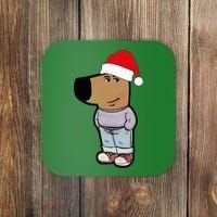 My New Character Is A Chill Guy Meme Wearing Santa Hat Chill Guy Meme Coaster thumb 0