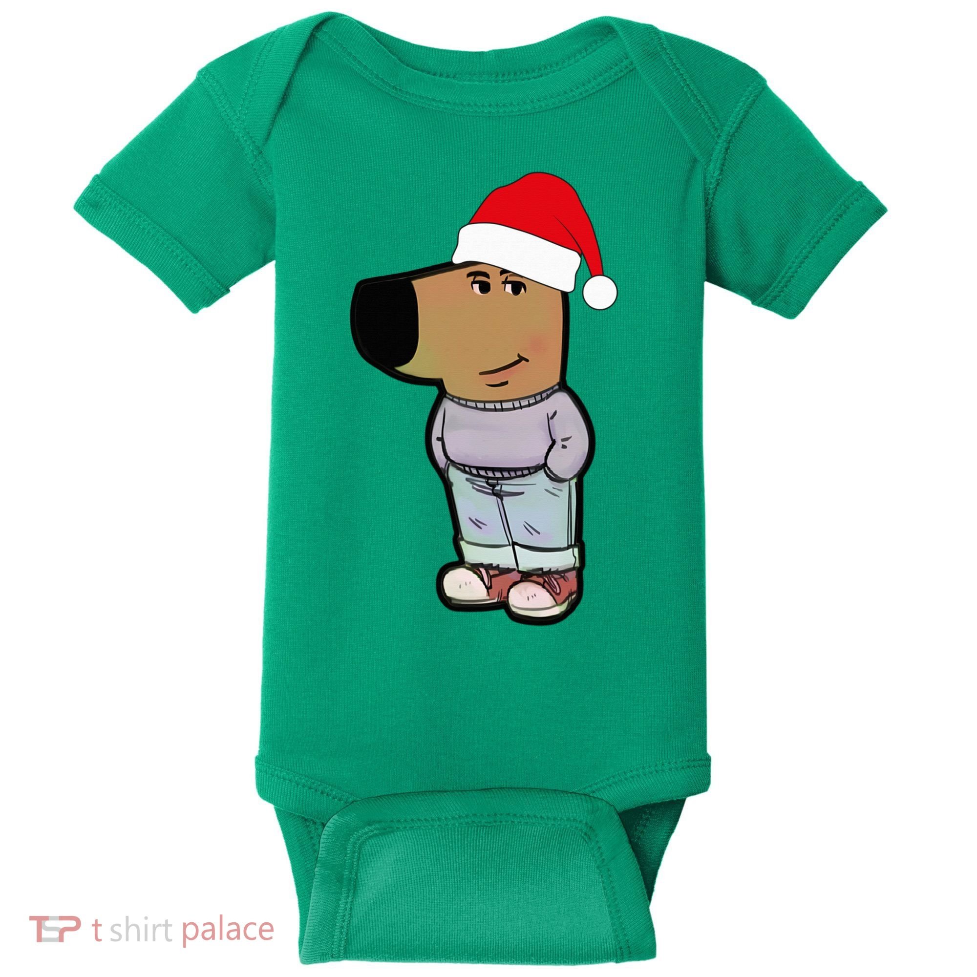 My New Character Is A Chill Guy Meme Wearing Santa Hat Chill Guy Meme Baby Bodysuit