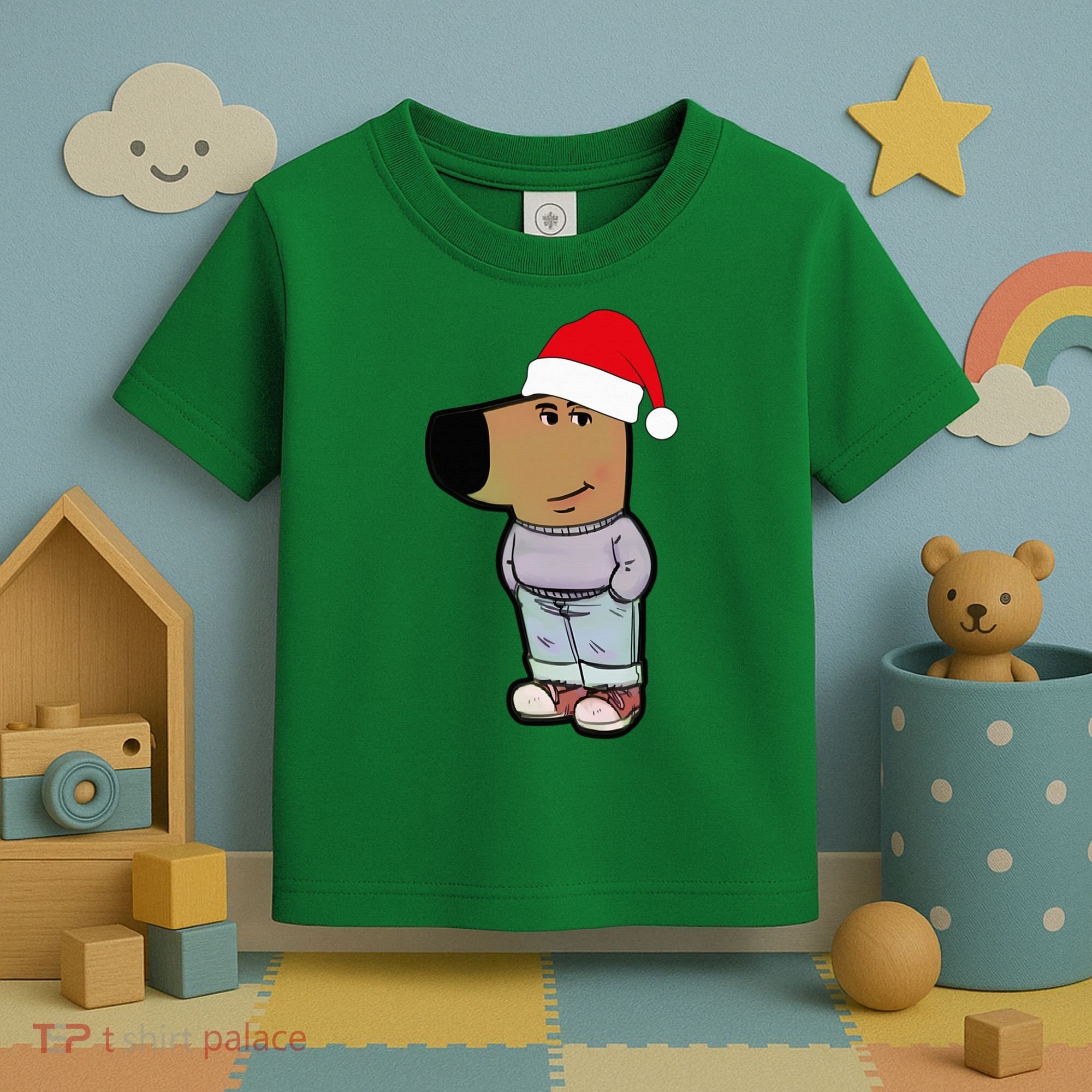 My New Character Is A Chill Guy Meme Wearing Santa Hat Chill Guy Meme Toddler T-Shirt
