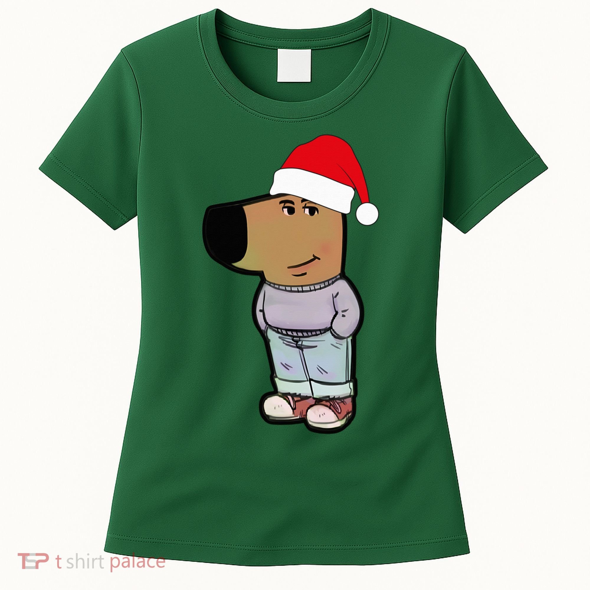 My New Character Is A Chill Guy Meme Wearing Santa Hat Chill Guy Meme Women's T-Shirt