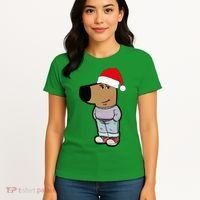 My New Character Is A Chill Guy Meme Wearing Santa Hat Chill Guy Meme Women's T-Shirt thumb 4