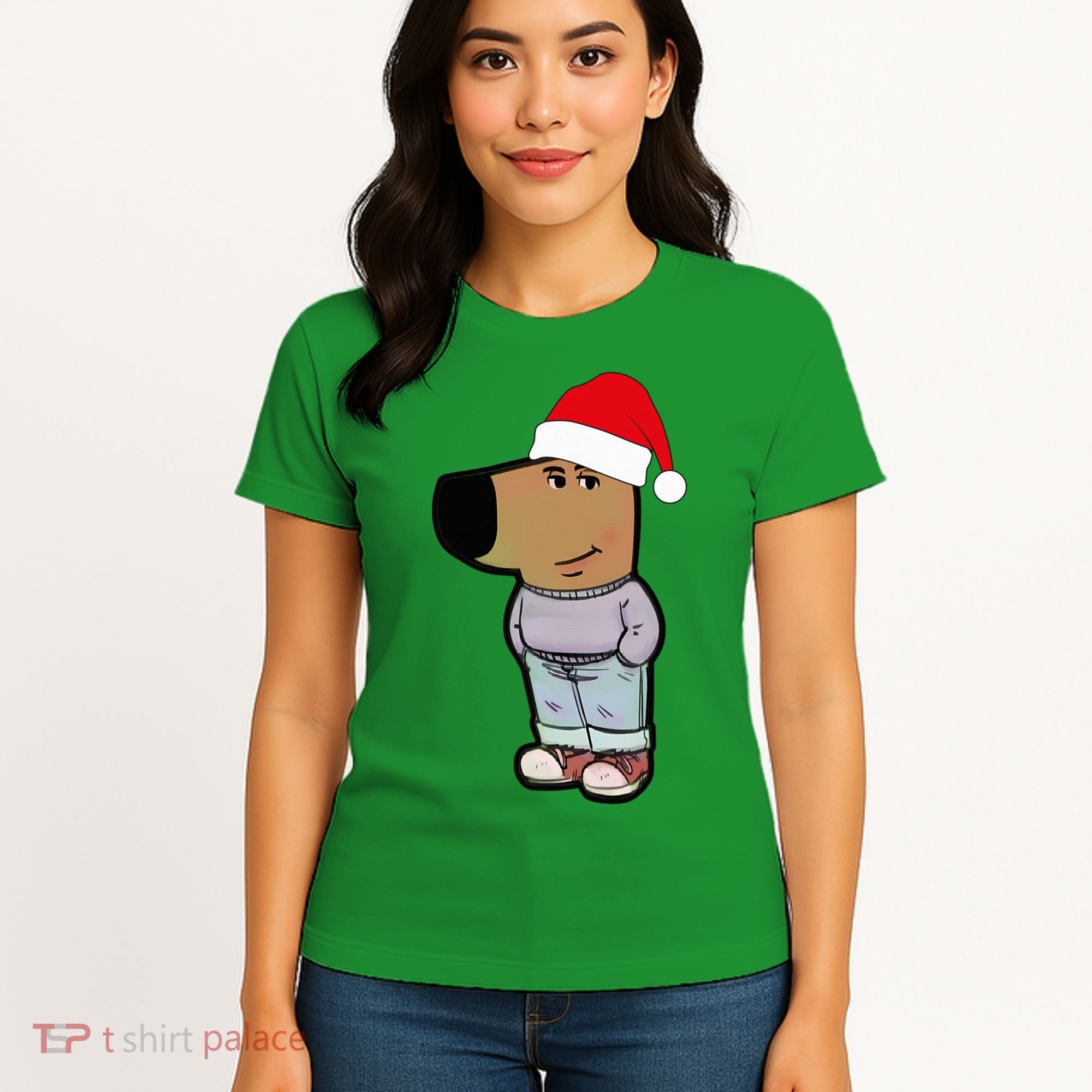 My New Character Is A Chill Guy Meme Wearing Santa Hat Chill Guy Meme Women's T-Shirt
