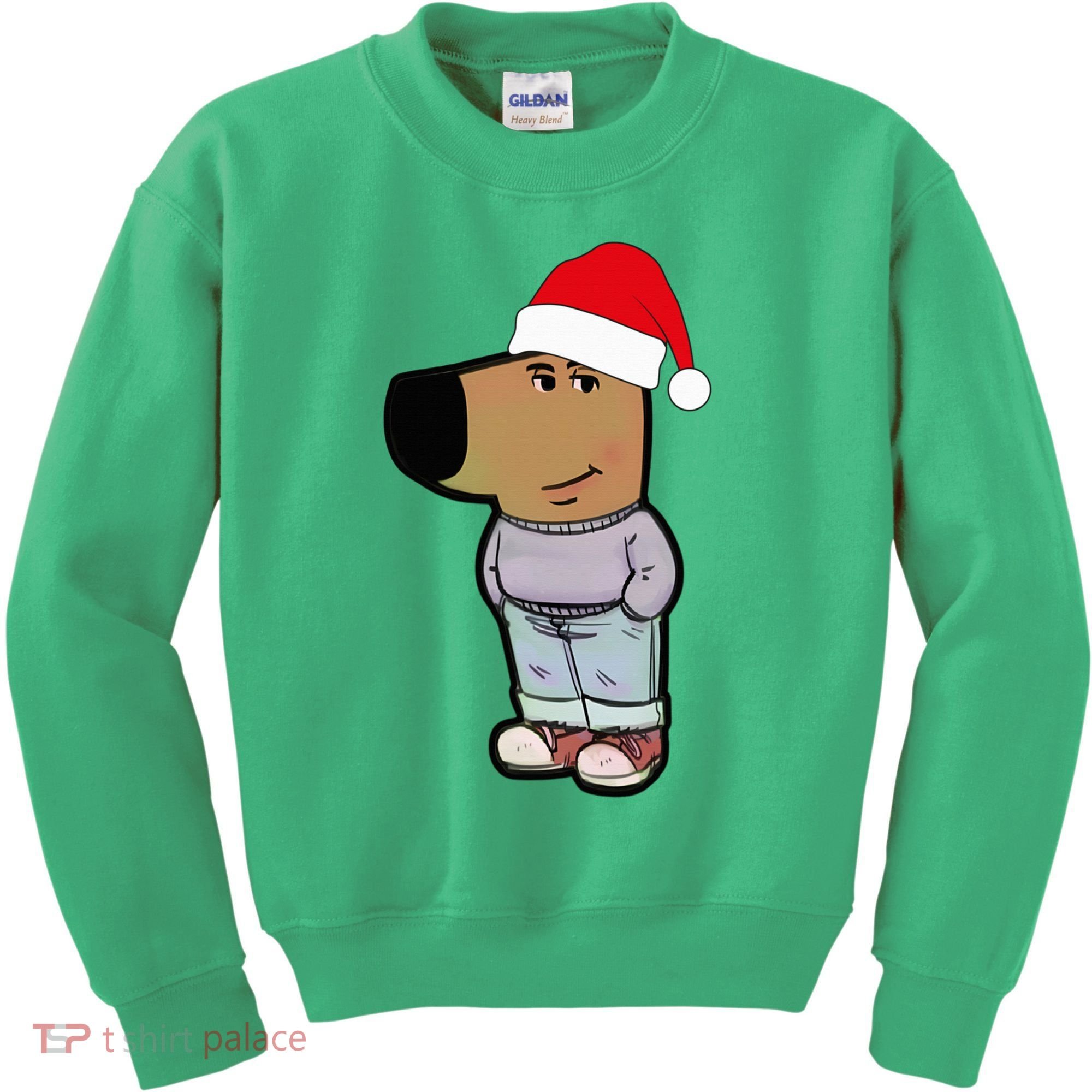 My New Character Is A Chill Guy Meme Wearing Santa Hat Chill Guy Meme Kids Sweatshirt
