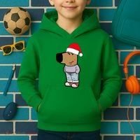My New Character Is A Chill Guy Meme Wearing Santa Hat Chill Guy Meme Kids Hoodie thumb 2