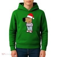 My New Character Is A Chill Guy Meme Wearing Santa Hat Chill Guy Meme Kids Hoodie thumb 4