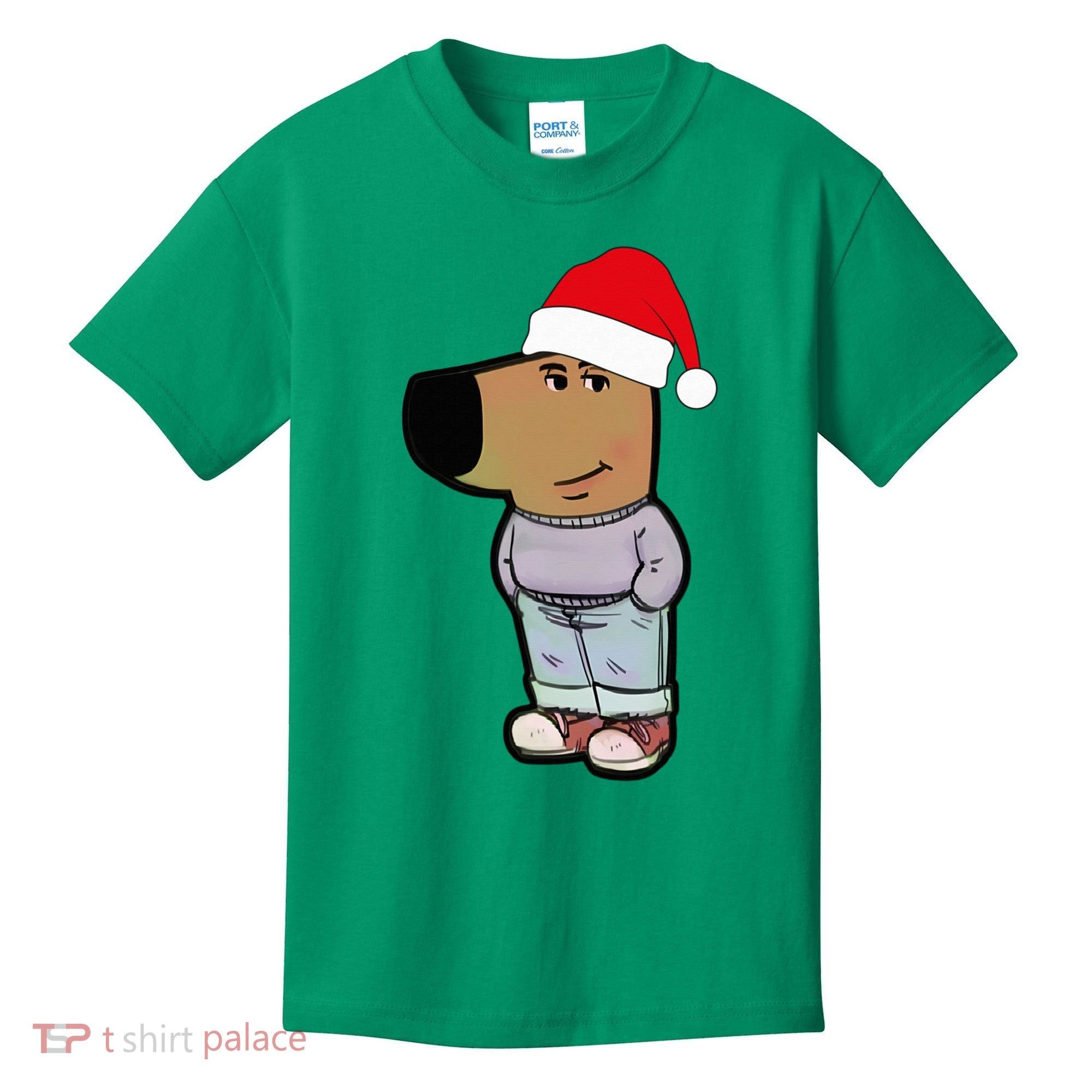 My New Character Is A Chill Guy Meme Wearing Santa Hat Chill Guy Meme Kids T-Shirt