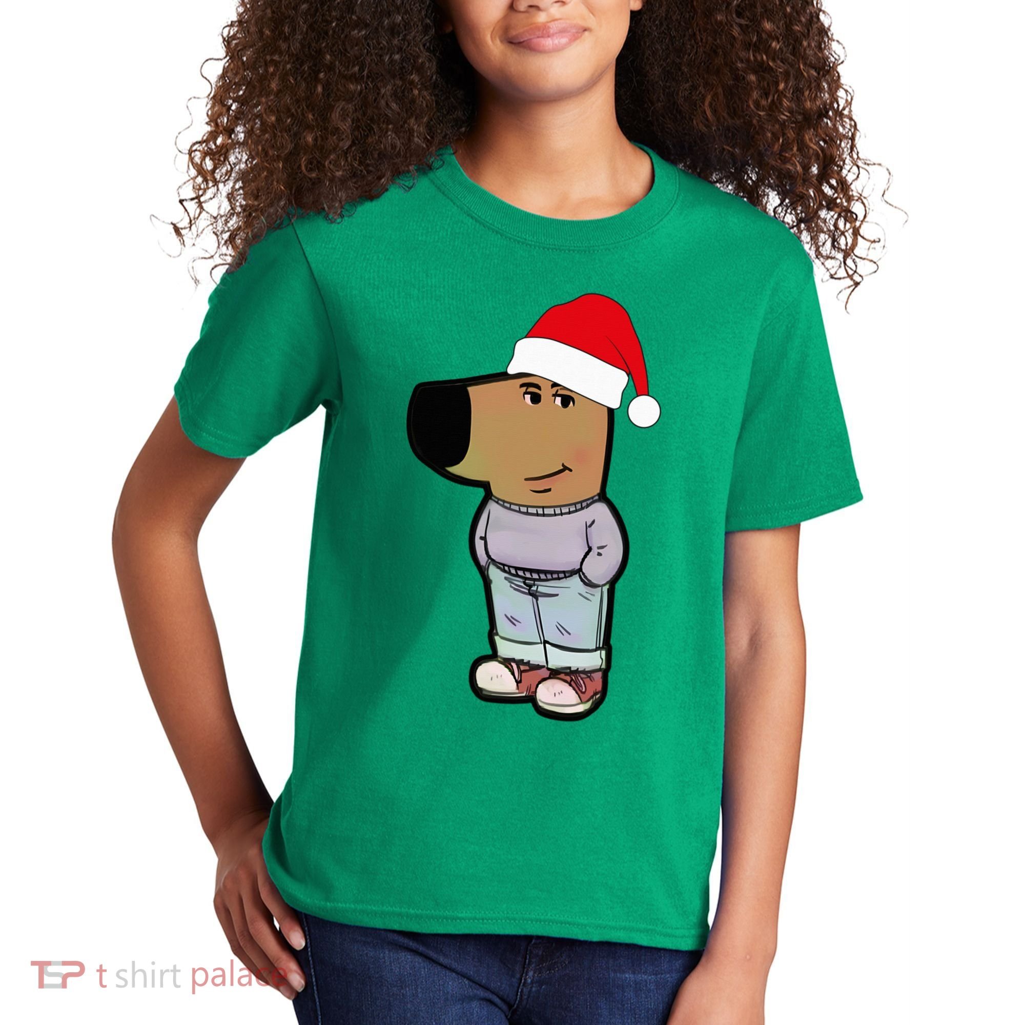 My New Character Is A Chill Guy Meme Wearing Santa Hat Chill Guy Meme Kids T-Shirt