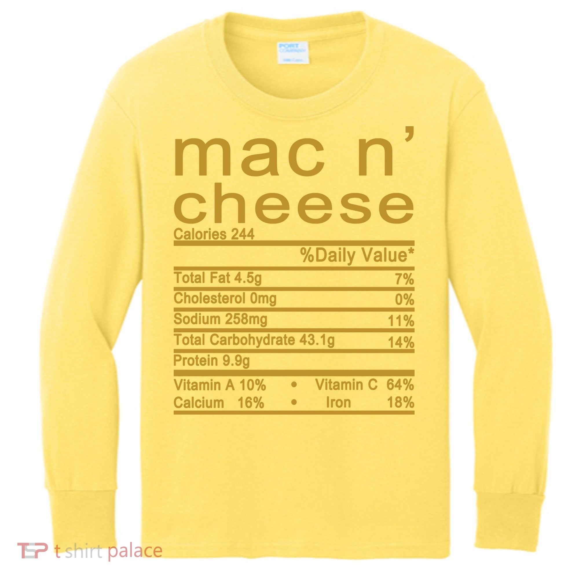 Mac N' Cheese Thanksgiving Dinner Kids Long Sleeve Shirt