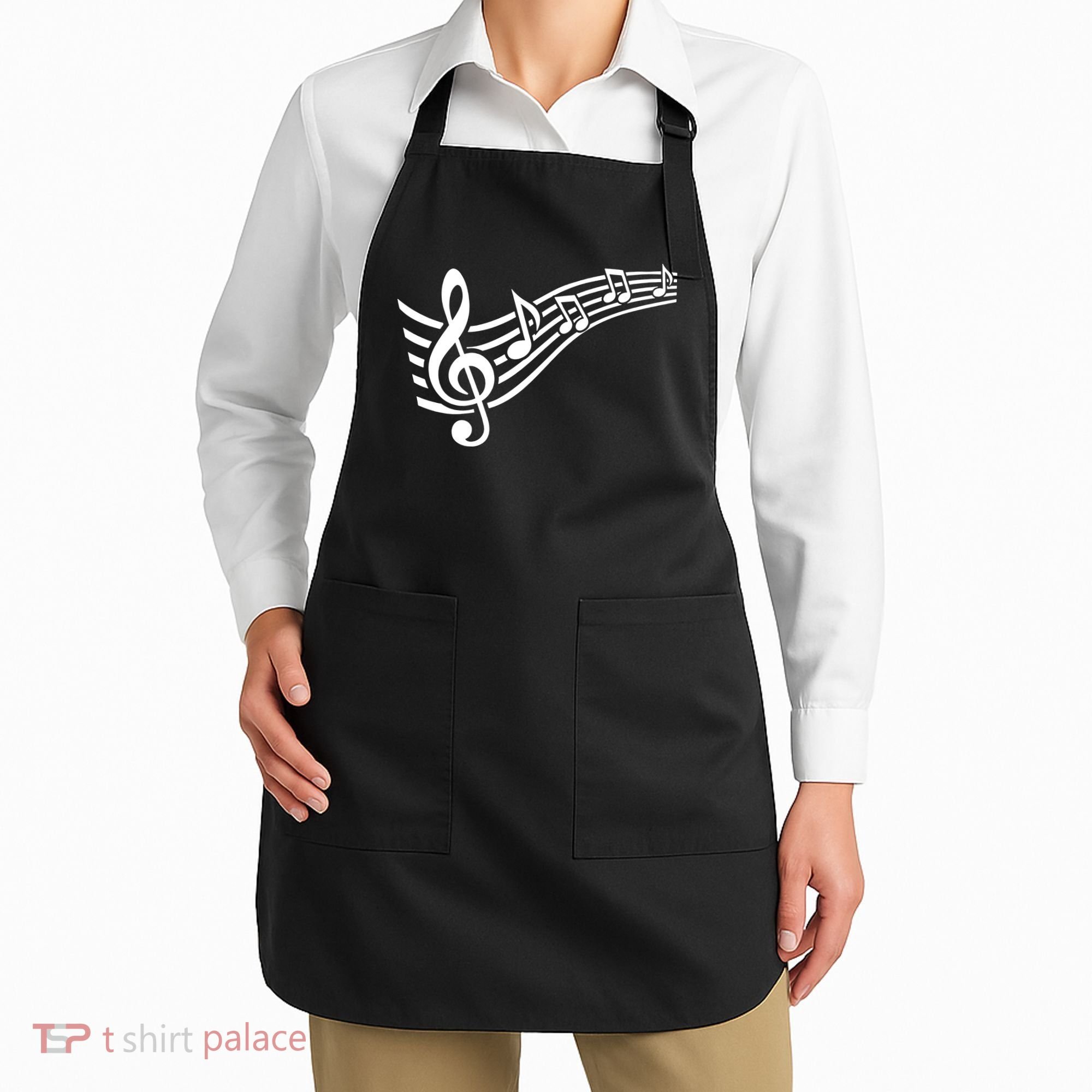 Music Notes Clef Apron