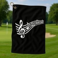 Music Notes Clef Golf Towel thumb 1