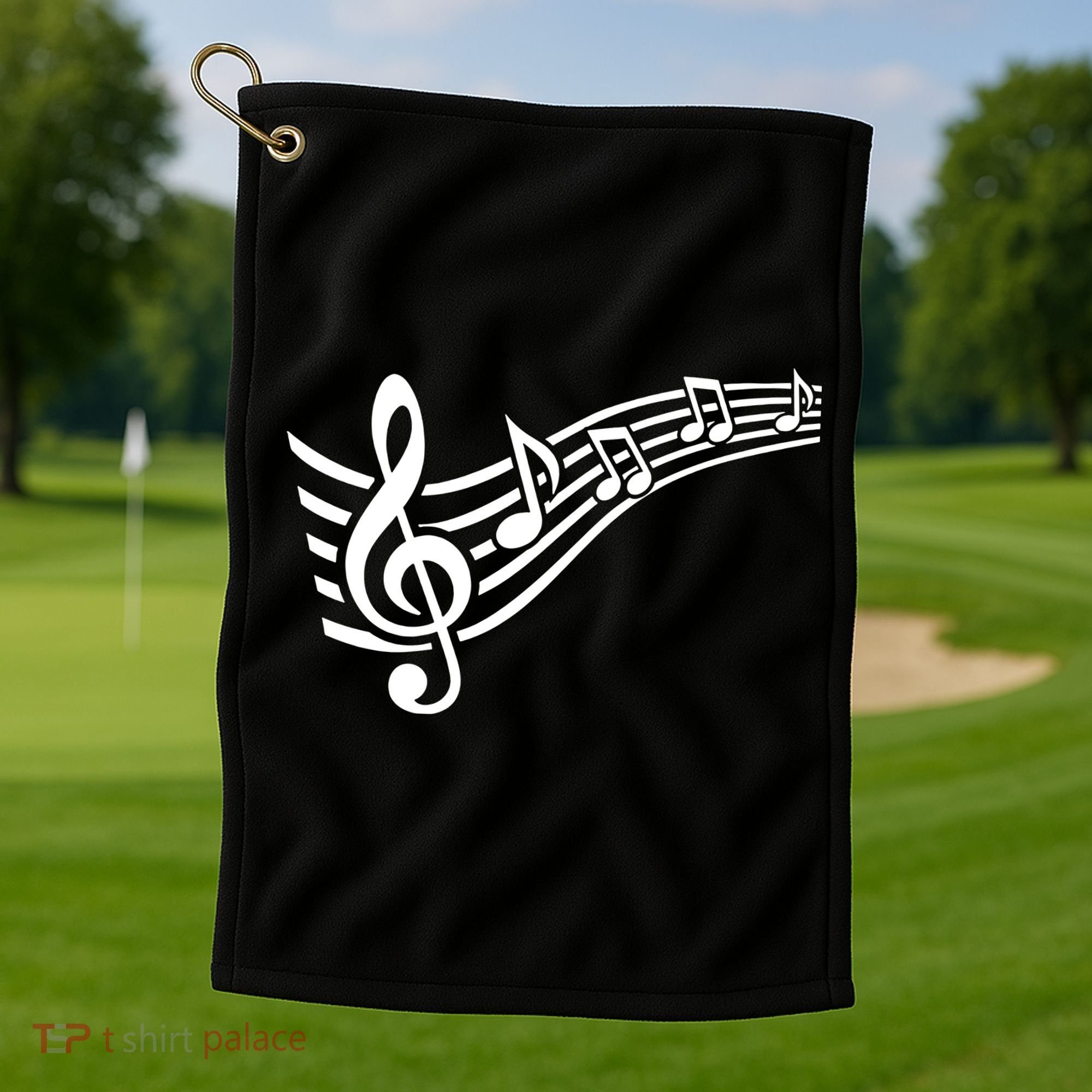 Music Notes Clef Golf Towel