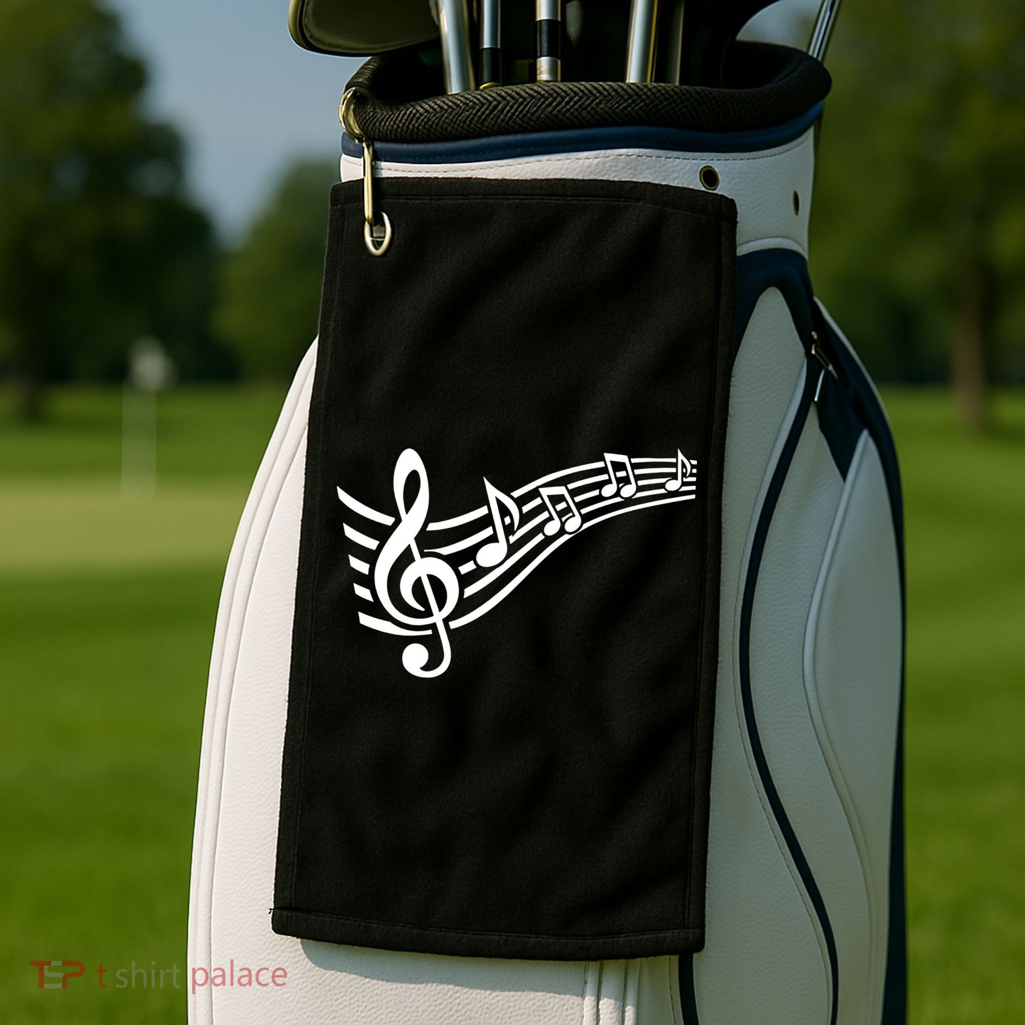 Music Notes Clef Golf Towel