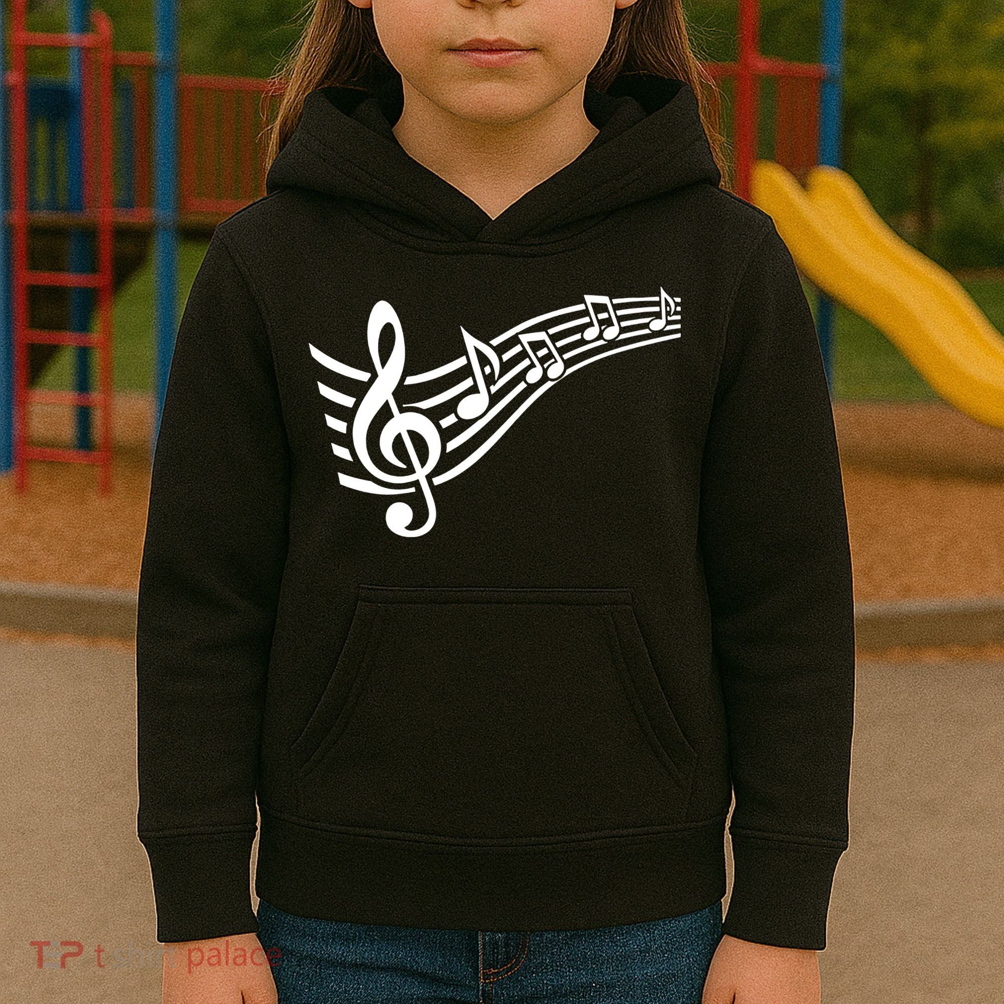Music Notes Clef Kids Hoodie