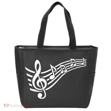 Music Notes Clef Tote Bag