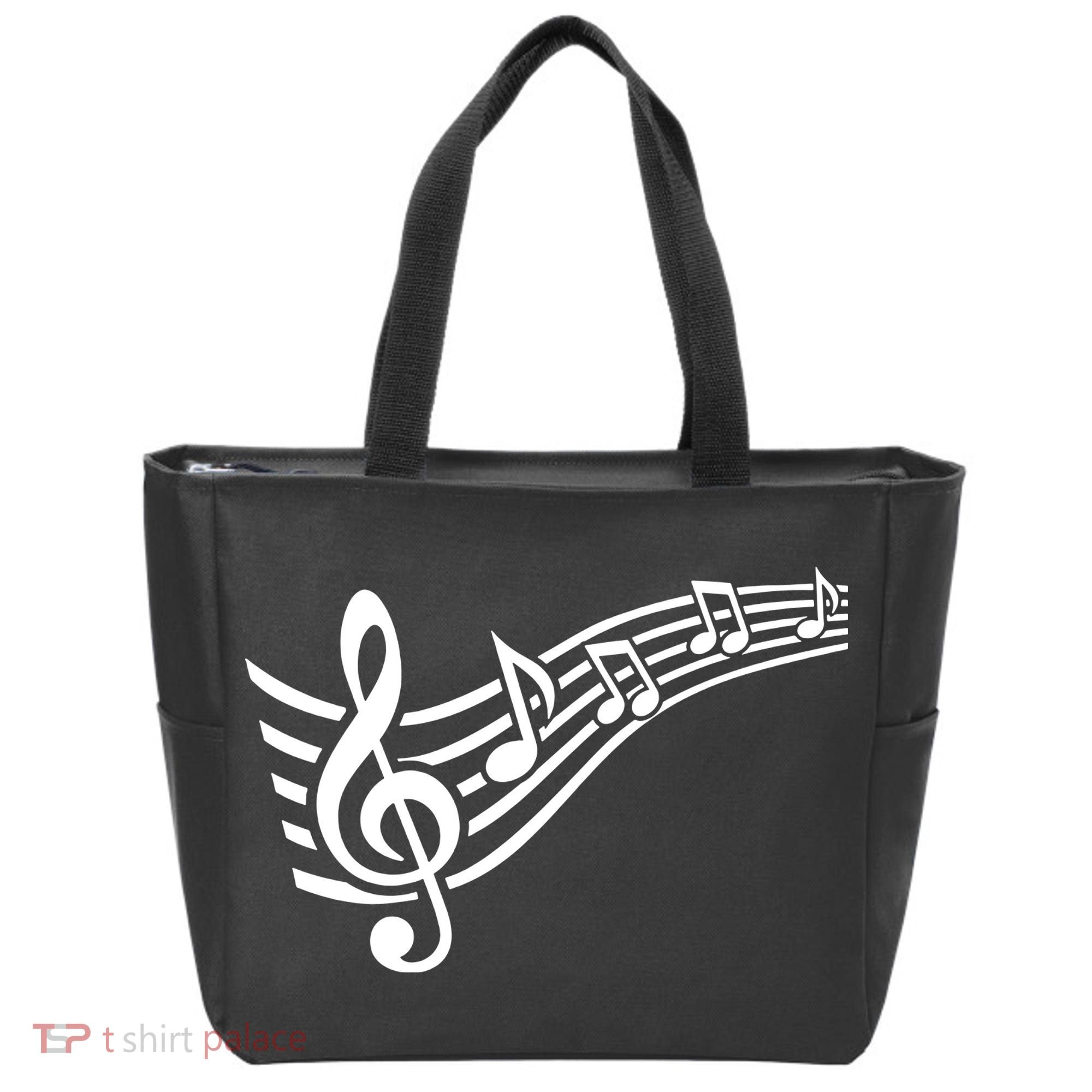 Music Notes Clef Tote Bag