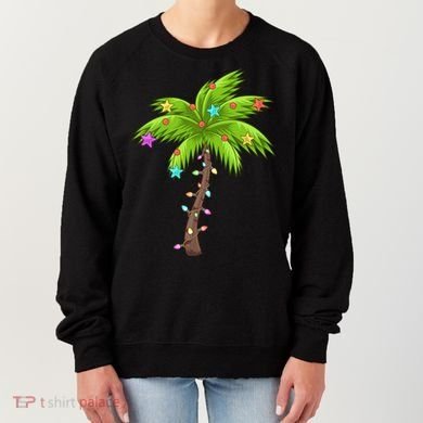 Merry Nautical Christmas Palm Tree Deck The Palms Design Gift Women's Sweatshirt