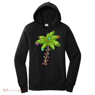 Merry Nautical Christmas Palm Tree Deck The Palms Design Gift Women's Hoodie