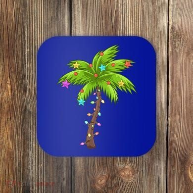 Merry Nautical Christmas Palm Tree Deck The Palms Design Gift Coaster