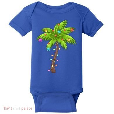 Merry Nautical Christmas Palm Tree Deck The Palms Design Gift Baby Bodysuit