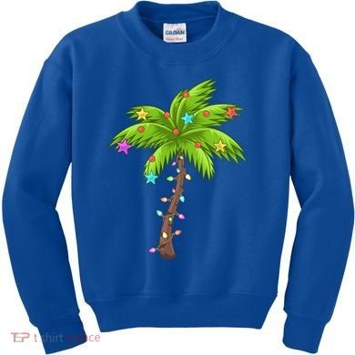 Merry Nautical Christmas Palm Tree Deck The Palms Design Gift Kids Sweatshirt
